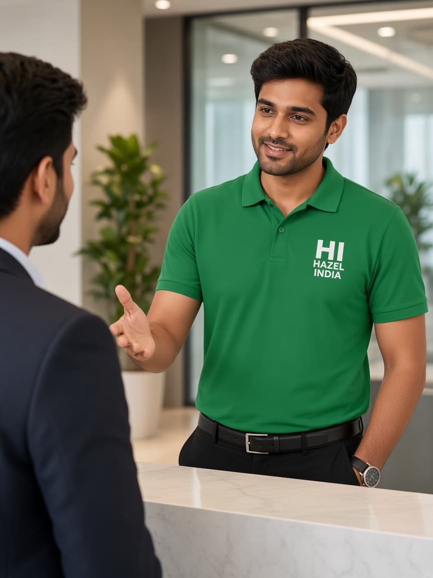 Hazel India IFM supervisors in green HI uniforms